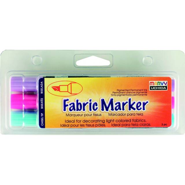 Uchida Marvy Chisel Tip Fluorescent Color Fabric Marker Set Art Suppli