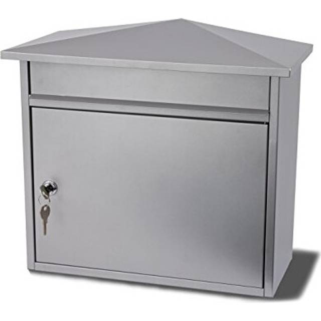 MB15S Mersey Steel Postbox - Silver, 359 x 349 x 206mm
