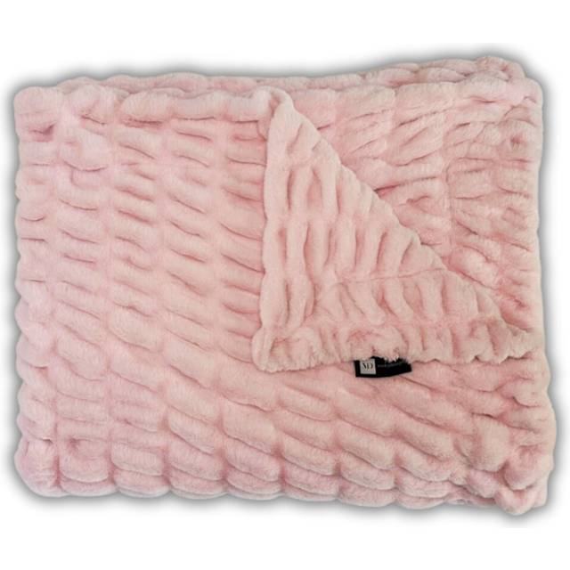 Minky Designs Blossom Pink Faux Fur Minky Blanket - Soft  Fluffy & Cozy Throw for Couch  Bed  or Home D?cor (Chic  Small)