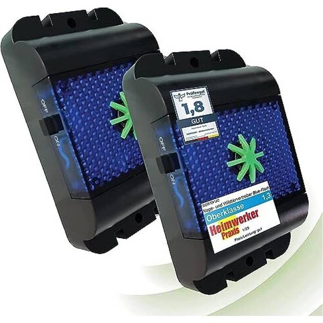 Ultrasonic Blue-Flash Rodent and Wild Animal Repellent for Repelling Mice, Rat, Martens, Sleepers, Raccoons and Fox (2)