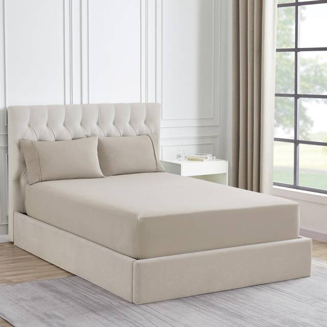 Queen Flannel Fitted Sheet Only with Full Elastic & Built in Corner Sheet Straps to Prevent Shifting - Soft & Breathable Flannel Bottom Sheet  Queen