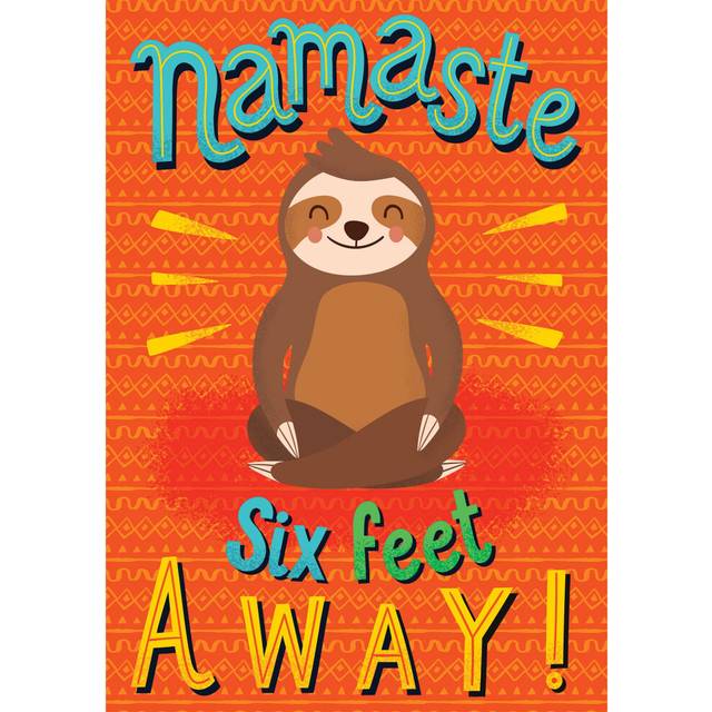 NAMASTE SIX FEET AWAY POSTER