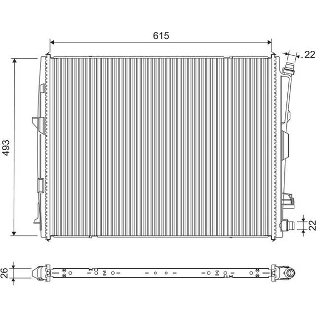 VALEO 701308 Engine radiator Aluminium, without coolant regulator