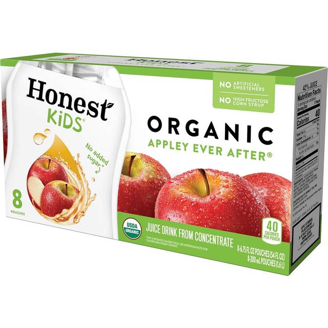 Honest Kids Juice Drink Organic Appley Ever After 6.75 fl oz Each / Pack of 8 (54 fl oz)
