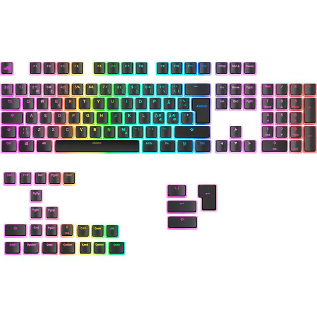 Glorious Aura V3 Keycaps Svart - Nordic ISO