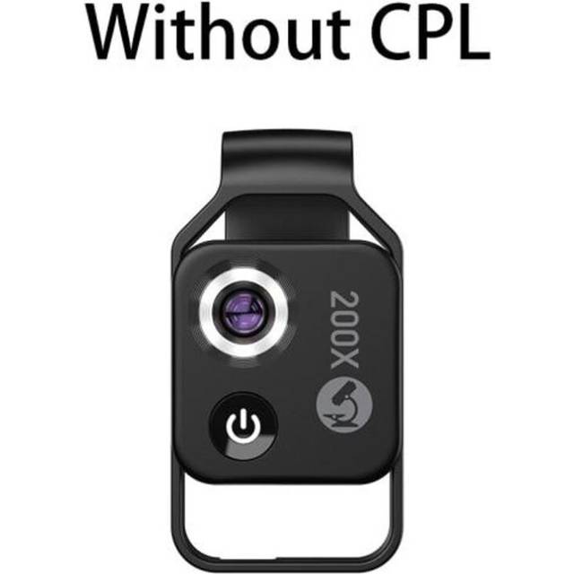 (Black without CPL) Apexel 200x Magnification Microscope Lens With Cpl Mobile Led Light Micro Pocket Macro Lenses For Iphone Samsung All Smartphones