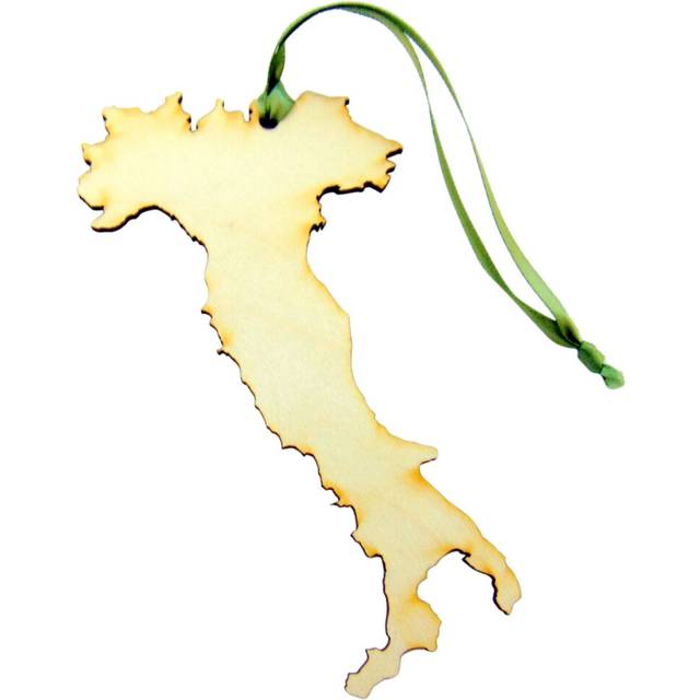 Italy Ornament Wooden Country Shaped Italian Christmas Tree Decoration Handmade in The U.S.A.
