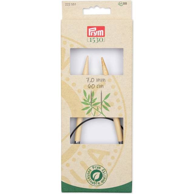 "Prym 24"""" Circular Bamboo  7mm Knitting Needles  Natural"