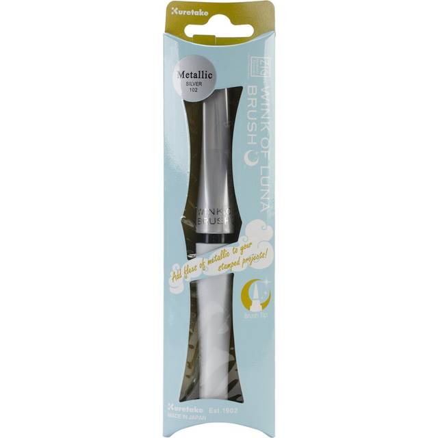 Zig Zig Memory System Wink of Luna Metallic Brush Pen  Silver