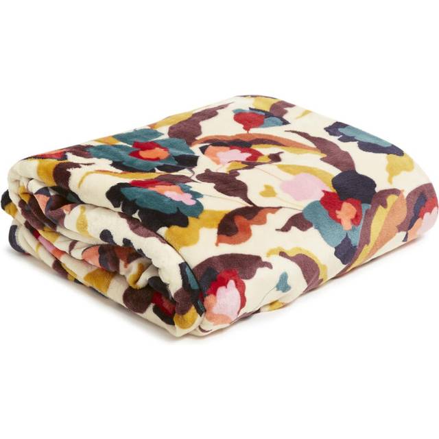 Vera Bradley Oversized Fleece Plush Throw Blanket  Immersed Blooms Jewel