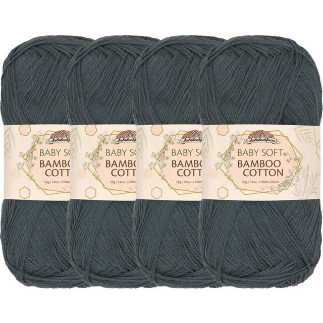 JubileeYarn Baby Soft Bamboo Cotton Yarn - 50g/Skein - Sea Grey - 4 Sk