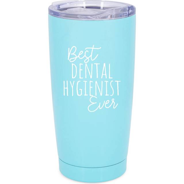 Elanze Designs Best Dental Hygienist Ever 20 ounce Stainless Steel Travel Tumbler Mug Lid