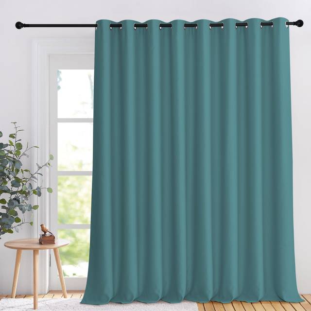 NICETOWN Blackout Curtain 108 inches Long  Grommet Thermal Insulated Extra Wide Room Divider Drape Window Treatment for Sliding Glass Door/Living Room