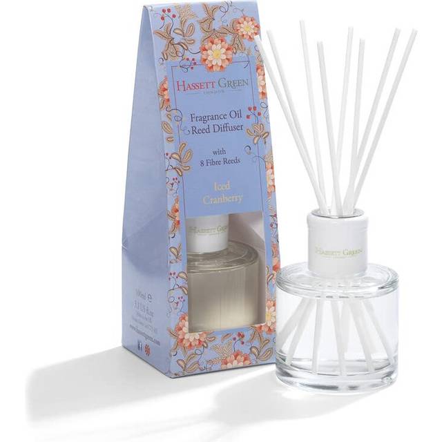 Fragrance Oil Reed Diffuser - 100ml Glass Bottle with 8 Fibre Reeds - Iced Cranberry