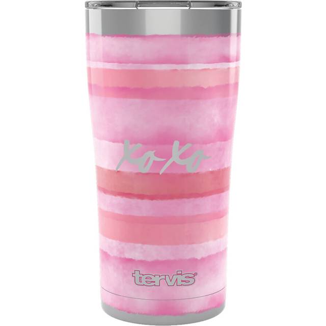 Tervis Valentines Day XOXO Blush Triple Walled Insulated Tumbler Travel Cup Keeps Drinks Cold  Hot  20oz Legacy  Stainless Ste
