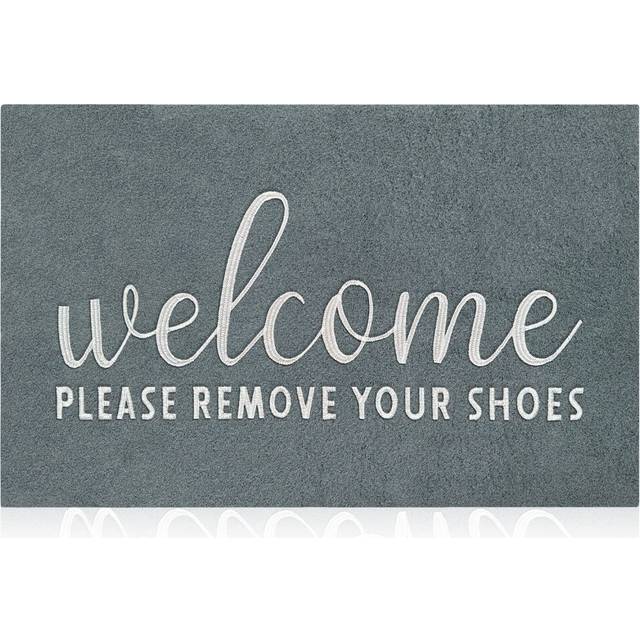 AAZZKANG Doormat Outdoor Entrance with Non Slip Rubber Backing Welcome Please Remove Your Shoes Mat Easy to Clean Indoor Door Ma