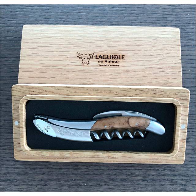 Laguiole En Aubrac Sommelier Waiter's Corkscrew  Teak Burl Wood Handle