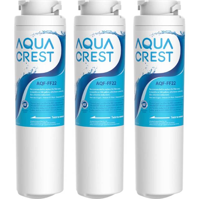 AQUA CREST AQFFF22 Refrigerator Water Filter  Replacement for GE MSWF SmartWater 101821B 101820A Pack of 3