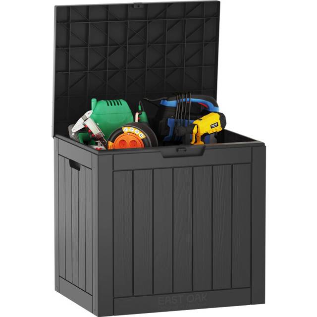SHEIN 100 Gallon Outdoor Storage Box, Large Water Resistant Resin Deck Box, Indoor Outdoor Lockable Storage Container For Patio, Garden, Cushions, Tools, Eq