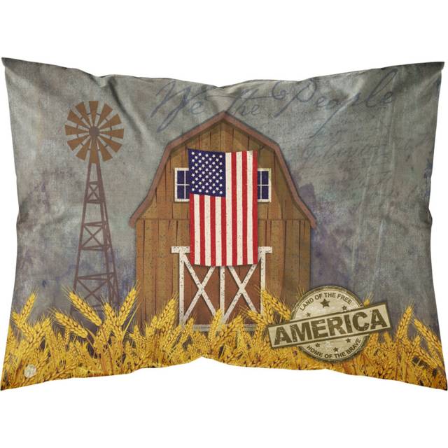 """""Caroline's Treasures Patriotic Barn Land of America Fabric Standard Pillowcase  Multicolor"""""