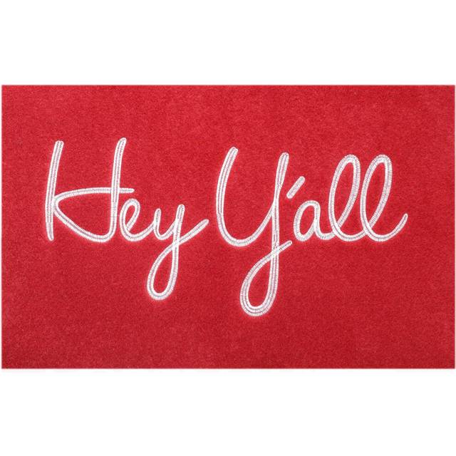Welcome Mats Outdoor Front Door Doormats Inside Outside Heavy Duty Backing Hey Y'all Mat Entryway Mats Ideal for Home Decor  Low-Profile Resist Dirt E