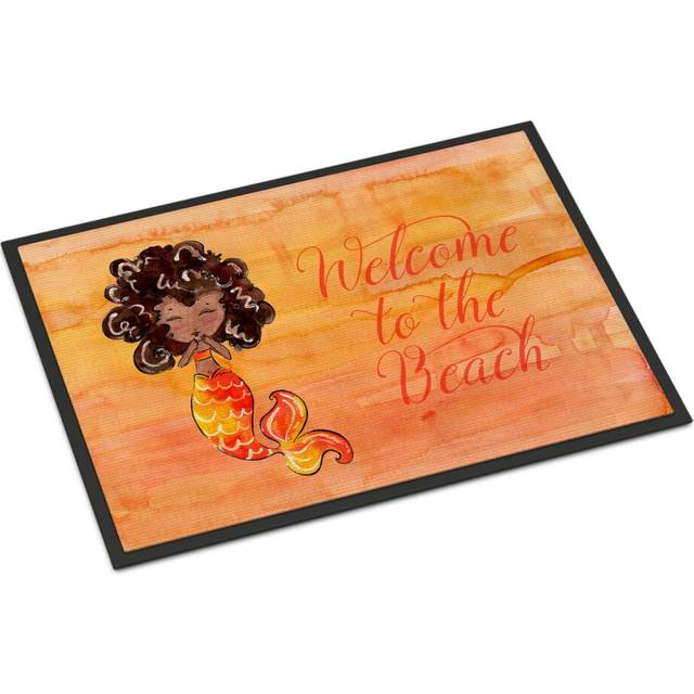 """""Caroline's Treasures Mermaid Welcome Orange Doormat  18"""""""" x 27""""""""  Multicolor"""""
