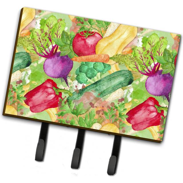 """""Caroline's Treasures Watercolor Vegetables Farm to Table Wall Hook  Triple  Multicolor"""""