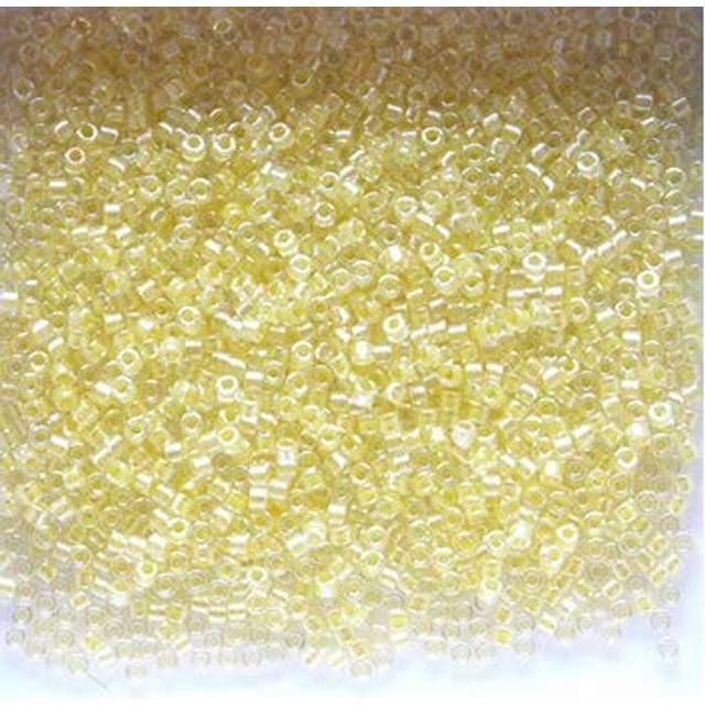 Miyuki Delica Seed Beads 11/0 Lt Yellow Lined Crystal AB DB053 7.2 Gra
