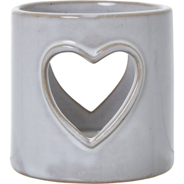White Ceramic Heart Cut-out Tealight Holder