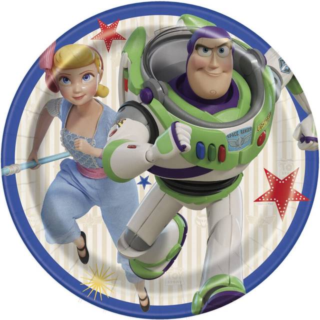 Unique Multicolor Disney Toy Story 4 Round Dessert Plates (7) 8 Count - Perfect Tableware for Kids' Birthday Celebrations & Themed Events