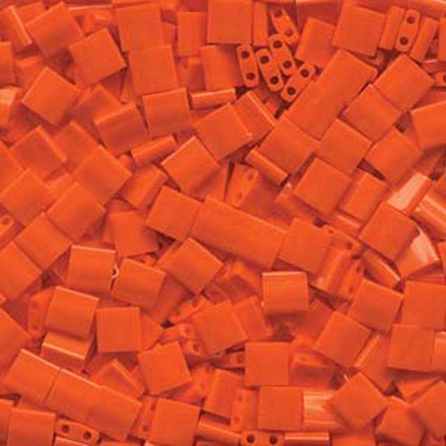 Miyuki 5mm Tila 2 Hole Square Beads OPAQUE ORANGE Crystal Beads 72Gr No 2064
