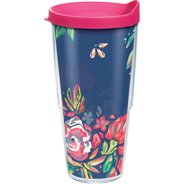 Tervis Live Bold Bouquet Made in USA Double Walled Insulated Tumbler Travel Cup Keeps Drinks Cold  Hot  24oz Classic  Live Bold