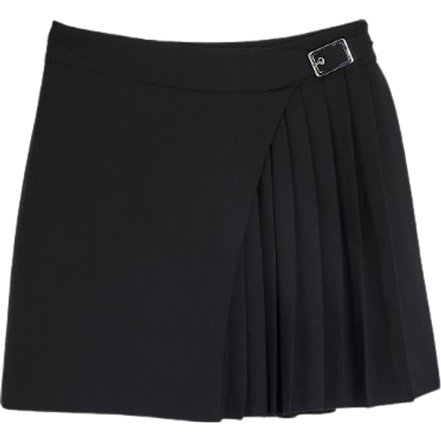 River Island Womens Black Crepe Belted Pleated Mini Skirt - 6