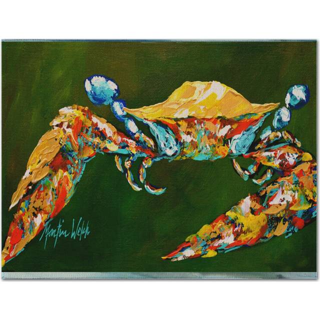 """""Caroline's Treasures MW1157PLMT Go Green Crab Fabric Placemat  Multicolor"""""