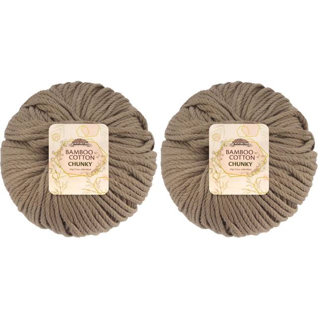 JubileeYarn Bamboo Cotton Chunky Yarn - 100g/Ball - Coffee Lover - 2 B