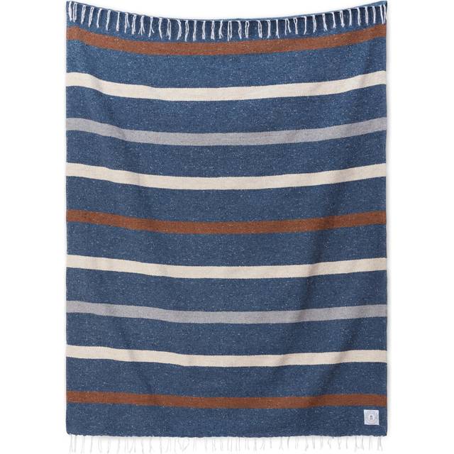 Mexican Blanket by Laguna Beach Textile Co - Beach, Yoga, Camping, or Decorative Throw Blanket - Traditional Handmade Serape - Slate Blue