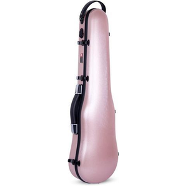 Crossrock Strong and Lightweight Carbon Composite  4.3lb only  support 330lb pressure in Rose Gold Shaped 4/4 Violin Case (CRF4000SVRG)