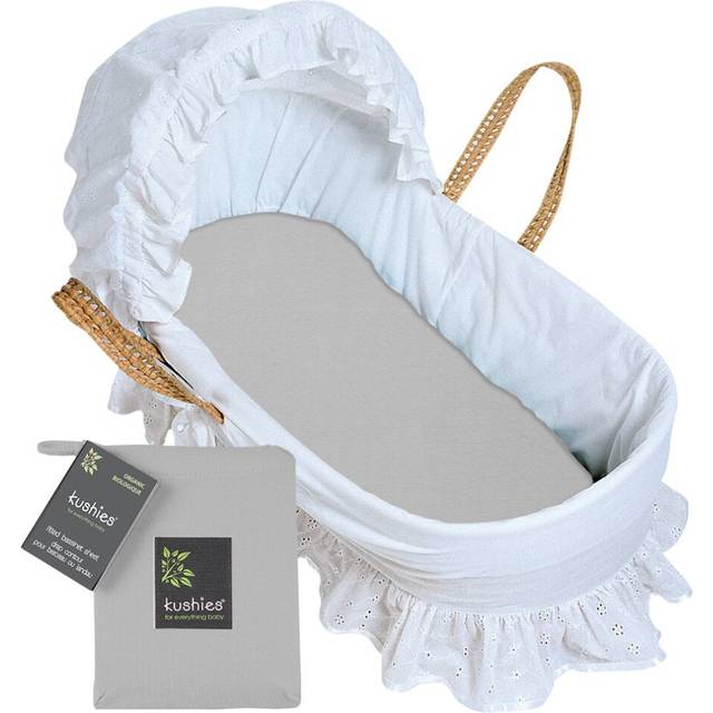 Kushies Baby Organic Jersey Bassinet Fitted Sheet  Grey