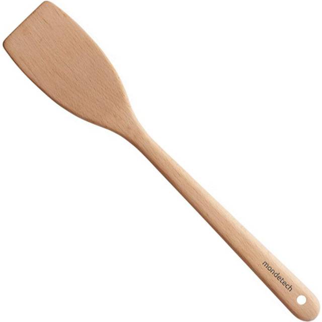 Mondetech Pure Natural Beech Wooden Spatula Turner for Nonstick Cookware