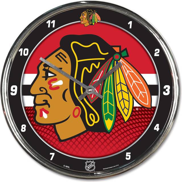 Chicago Blackhawks Round Chrome Wall Clock