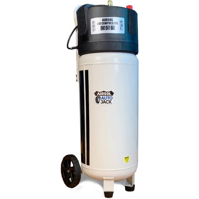 Autojack Portable 50 Litre Air Compressor Oil Free Vertical Tank 230V