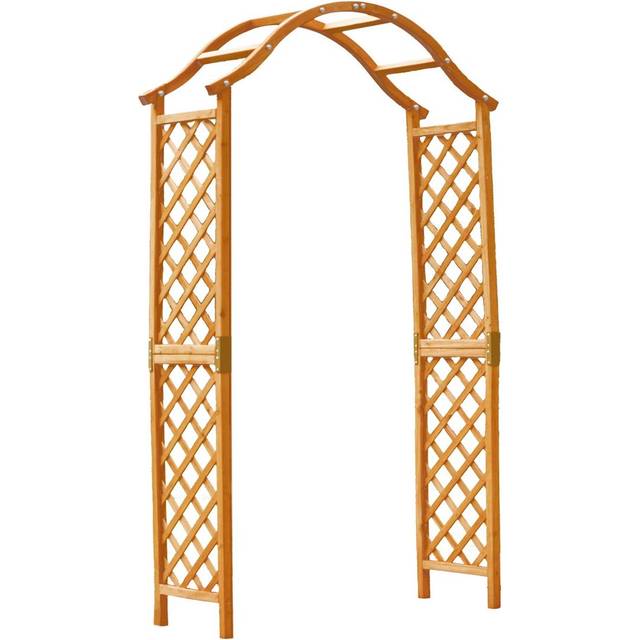 Garden Arch Wooden Pergola Feature Trellis Rose Climbing Plant Archway Tan Frame