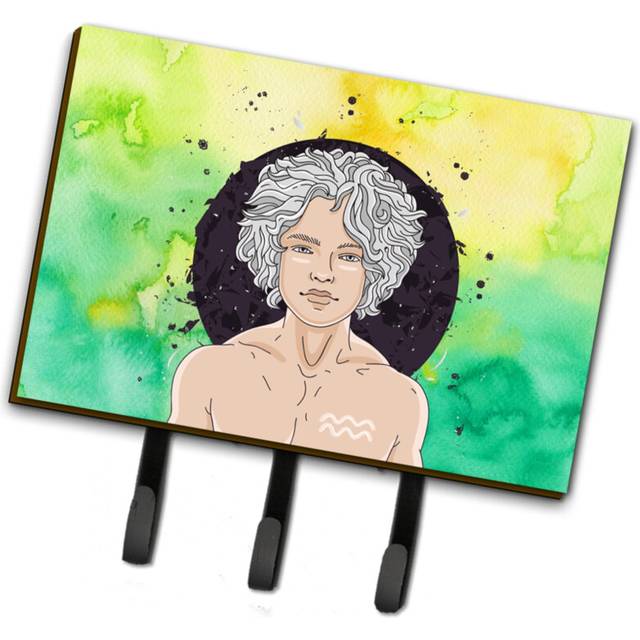 """""Caroline's Treasures Aquarius Zodiac Sign Wall Hook  Triple  Multicolor"""""