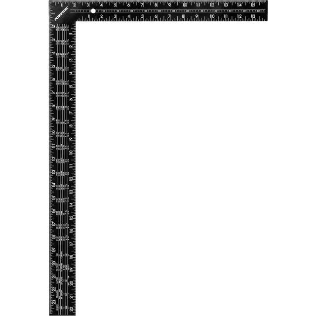 POWERTEC Framing Square  16'' x 24'' Carpenter Square with Imperial & Metric Graduations  Woodworking Square for Carpenter  Woodworking  Construction