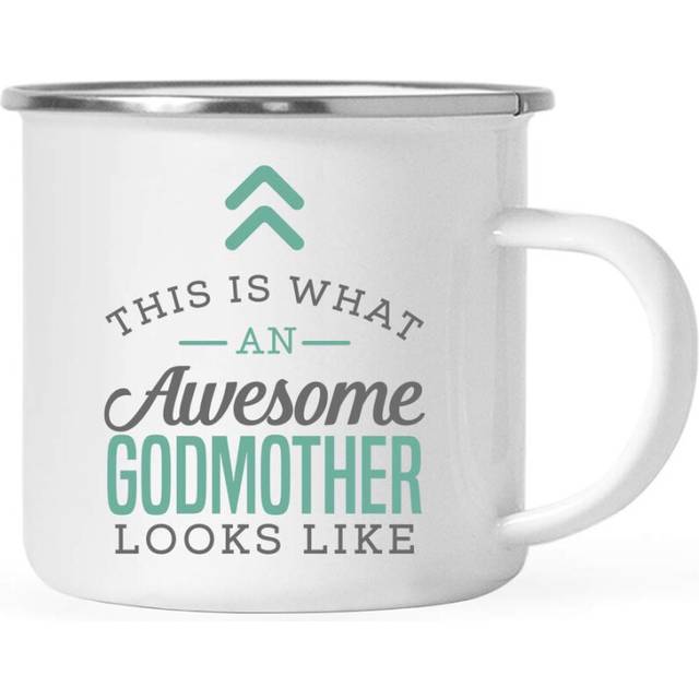 Andaz Press 11oz Stainless Steel Campfire Coffee Mug Gift  This is What an Awesome Godmother Looks Like  1Pack  Birthday Gift