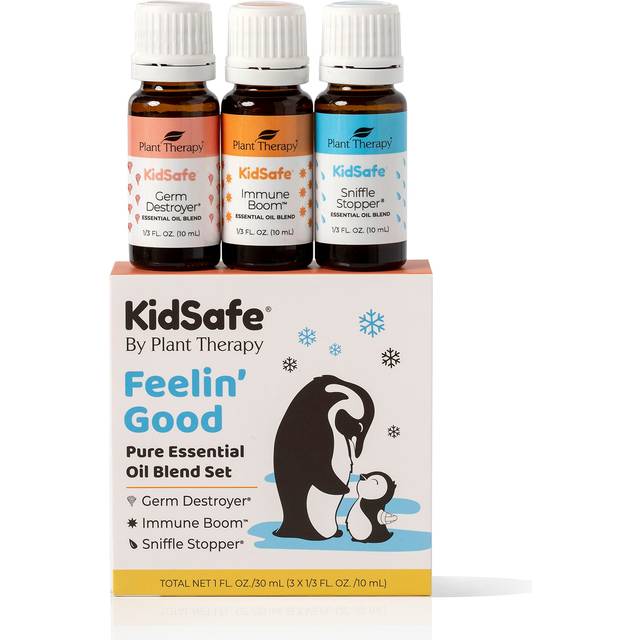 Plant Therapy KidSafe Feelin' Good Essential Oil Blend Set  Includes: Germ Destroyer  Immune Boom  Sniffle Stopper 100% Pure  Undiluted  Natural Aroma