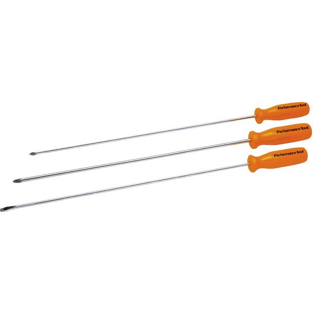 Performance Tool W924 Long Shaft Screwdriver Set  3-Piece
