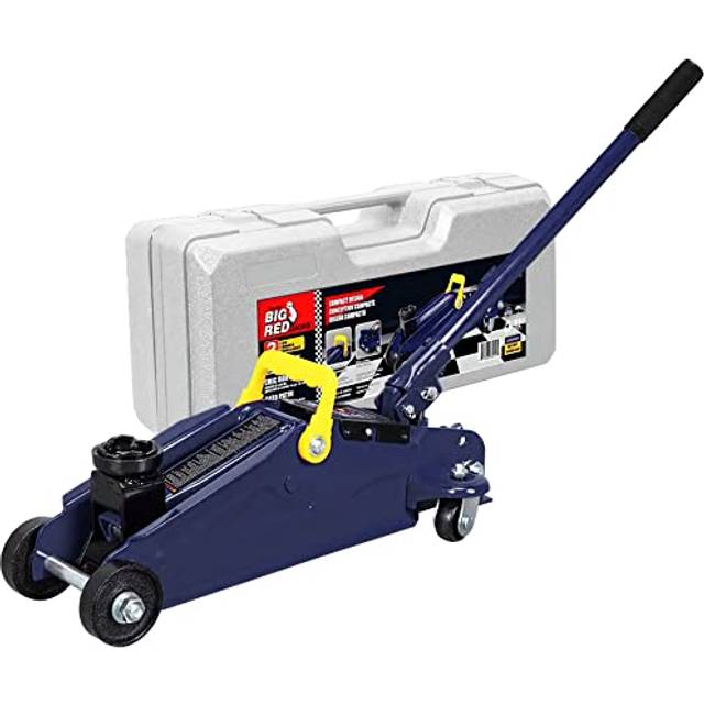 BIG RED AT82012U Torin Hydraulic Trolley Service/Floor Jack with Blow Mold Carrying Storage Case  2 Ton (4 000 lb) Capacity  Blue