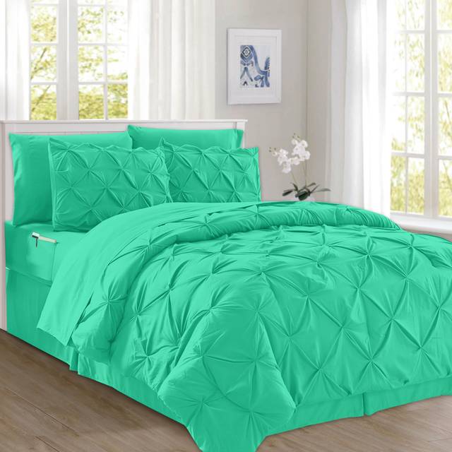 Elegant Comfort Luxury Softest  Coziest 8-Piece Bed-in-a-Bag Comforter Set - Silky Soft Complete Set Includes Bed Sheet Set with Double Sided Storage