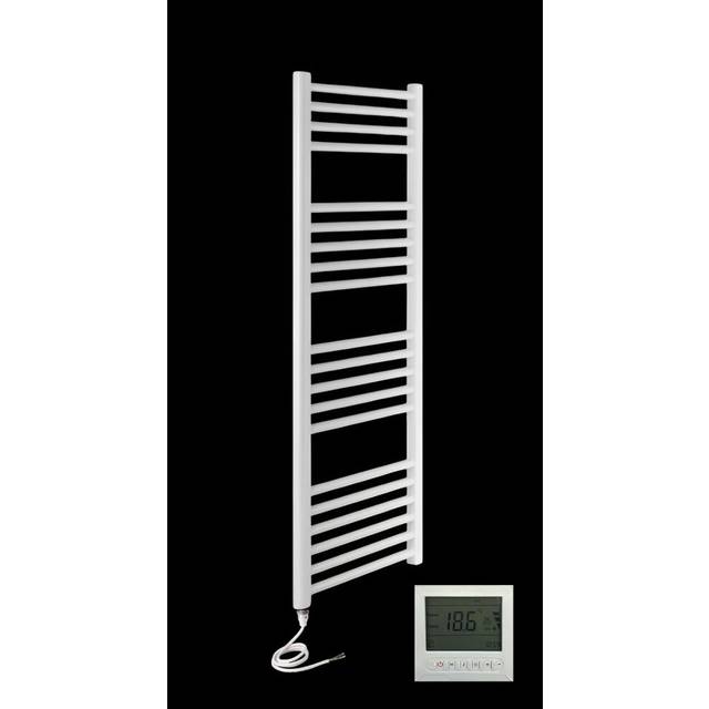 Milano WHITE Flat Electric Towel Rail W500mm x H1200mm With Timer